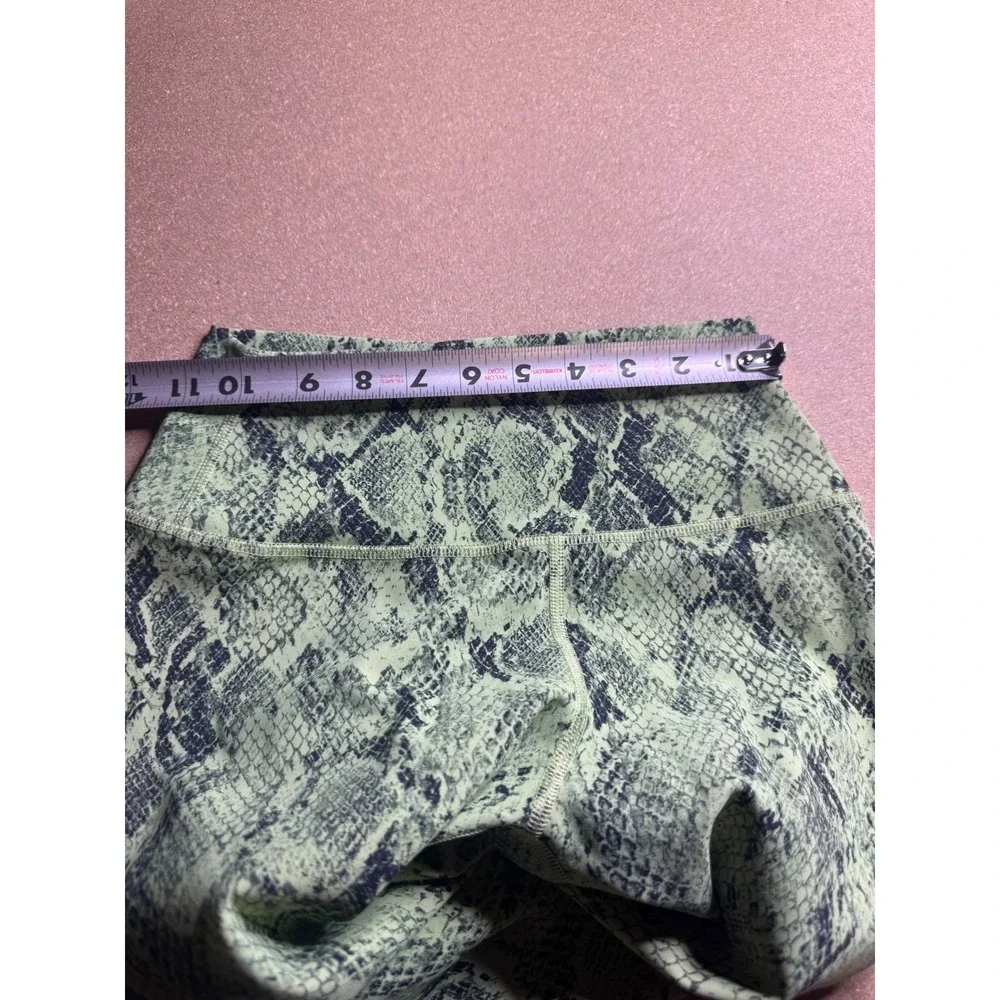 Alo Yoga High Waist Snakeskin Leggings Lime Green Black Animal Print‎ Womens S